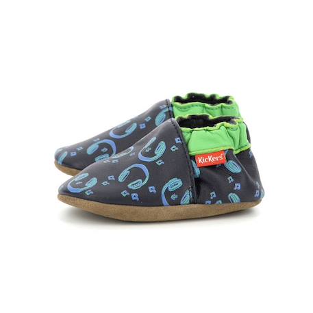 KICKERS Chaussons Kickbaby Music vert BLEU+VERT 4 - vertbaudet enfant 