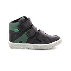 Chaussures-Chaussures garçon 23-38-KICKERS Baskets hautes Lohan Vert/noir