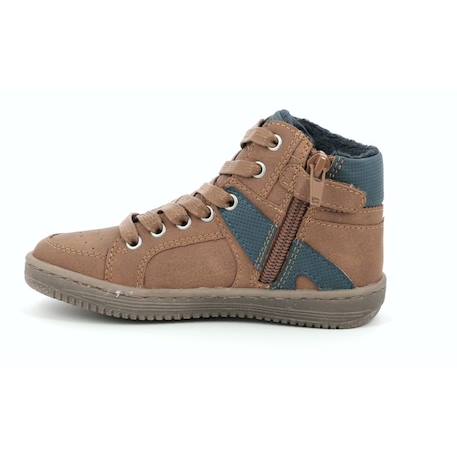 Baskets hautes - KICKERS - Lowell - Mixte - Enfant - Camel MARRON 4 - vertbaudet enfant 