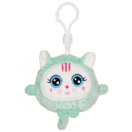 Fille-Gipsy Toys - Porte-clés -Squishimals Sparkle - 8 cm - Chat Mimi 8 cm - Vert d'Eau