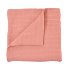 Linge de maison et décoration-Linge de lit bébé-Couverture, édredon-Couverture gaze de coton bio* unie bois de rose