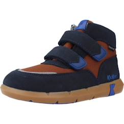 Chaussures-KICKERS Baskets hautes Junibo Jaune/marine Garçon