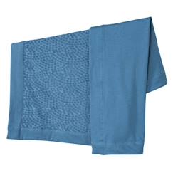 Puériculture-Couverture Bébé ROBA - Seashells - 80 x 80 cm - Couverture Douillette en Coton Oeko-Tex - Motif Pois à Aspect Relief - Bleu Indigo