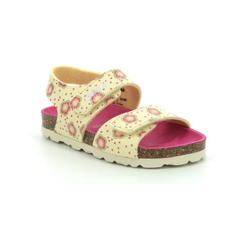 KICKERS Sandales Summerkro jaune BLANC+JAUNE+ROSE 6 - vertbaudet enfant 