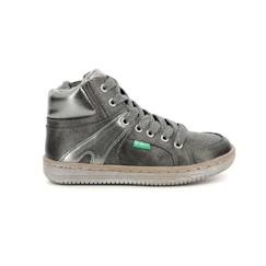 Chaussures-Chaussures fille 23-38-KICKERS Baskets hautes Lowell gris