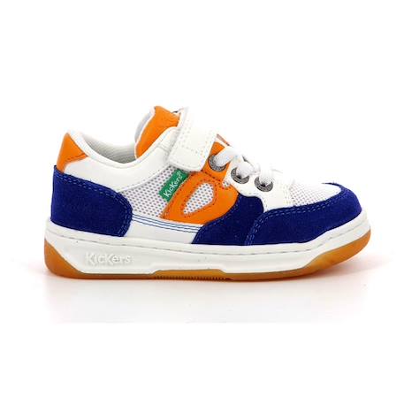 KICKERS Baskets basses Kikouak blanc BLANC+ORANGE 5 - vertbaudet enfant 