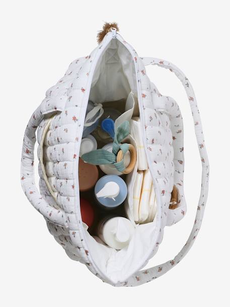 Sac à langer en gaze de coton Plume blanc imprimé+Hygge+ivoire imprimé+ivoire végétal+vanille 6 - vertbaudet enfant 