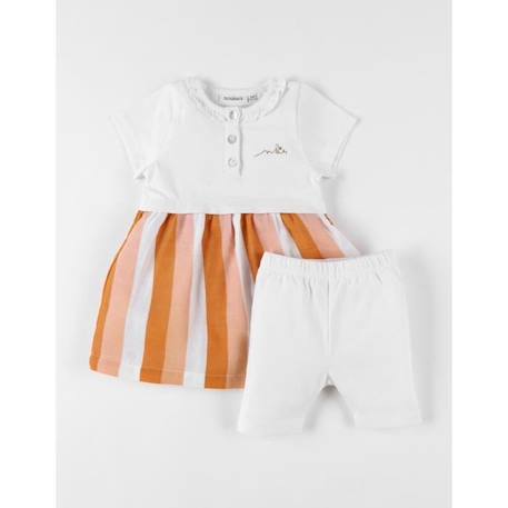 Set robe rayée + legging, écru ORANGE 3 - vertbaudet enfant 