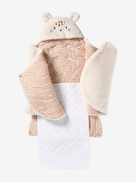Nid d'ange transformable en tapis à langer peluche beige+écru+gris souris+Hygge+kaki+Lovely Leo 46 - vertbaudet enfant 