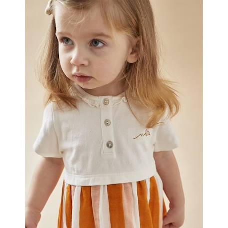 Set robe rayée + legging, écru ORANGE 2 - vertbaudet enfant 