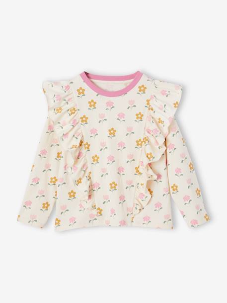 T-shirt à volants manches longues fille vanille 2 - vertbaudet enfant 