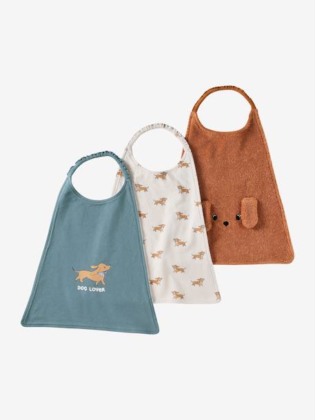 Lot 3 grands bavoirs Achille+Mon coeur+vert sauge 1 - vertbaudet enfant 