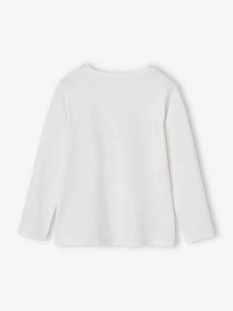 Tee-shirt fantaisie fille écru+olive 2 - vertbaudet enfant 