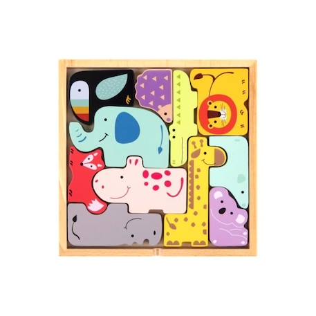 EliNeli - Jouet Puzzle Animaux Pastel BLANC 1 - vertbaudet enfant 