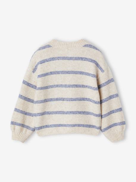 Gilet fille maille mousseuse gris chiné+vanille 10 - vertbaudet enfant 