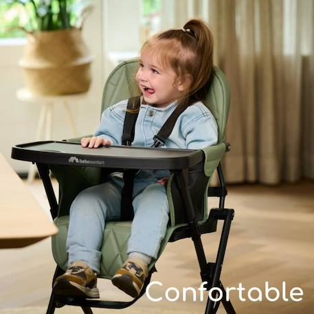 BEBECONFORT LILY Chaise haute bébé, ultra compacte et légère, confort optimal, de 6 mois à 3 ans, jusqu'à 15 kg, Mineral green VERT 5 - vertbaudet enfant 