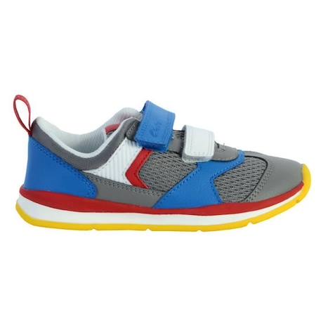 Basket Clarks Enfant Ferris Run - CLARKS - Version basse - Scratch - Rond - Cuir GRIS 2 - vertbaudet enfant 