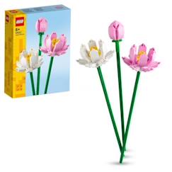 -LEGO® 40647 Creator Les Fleurs de Lotus, Kit de Construction pour Filles et Garçons Dès 8 Ans, avec 3 Fleurs Artificielles