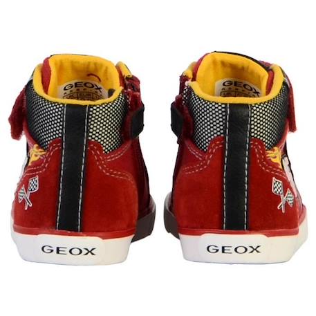 Basket Enfant Geox Kilwi - GEOX - Version haute - Rouge/Noir - Scratch - Cuir ROUGE 4 - vertbaudet enfant 