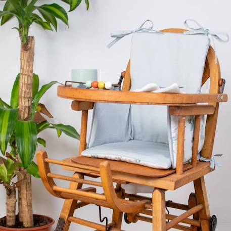 Coussin de chaise haute bébé - SEVIRA KIDS - Eucalyptus Multicolore TU - Réversible - Confortable BLANC 3 - vertbaudet enfant 
