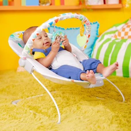 BRIGHT STARTS Transat bébé Safari, Vibrations apaisantes, Arche d'éveil avec jouets interactifs GRIS 3 - vertbaudet enfant 