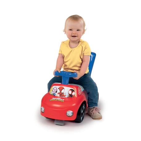 Smoby - Porteur auto Spidey - Fonction Trotteur - Coffre à jouets - Butées anti-bascule ROUGE 2 - vertbaudet enfant 