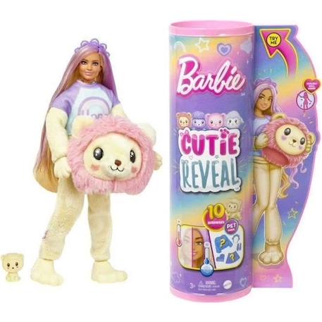 Barbie® Poupée Barbie Cutie Reveal Lion T-Shirt Confort - Poupée mannequin - 3 ans et + ROSE 1 - vertbaudet enfant 