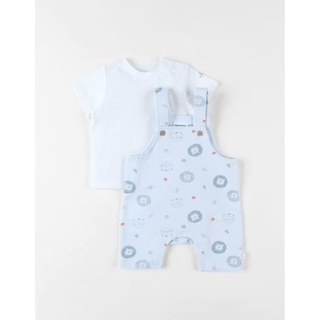 Ensemble salopette + t-shirt ciel BLEU 1 - vertbaudet enfant 