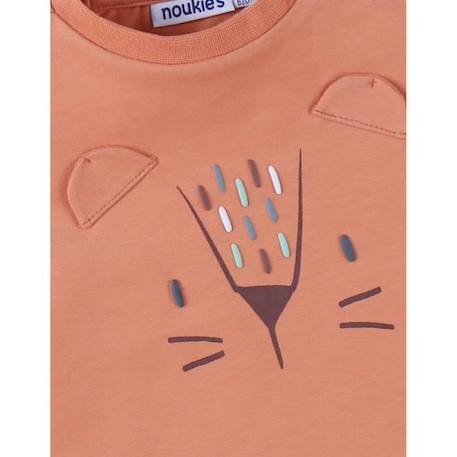 T-shirt lion à courtes manches terracotta ROUGE 3 - vertbaudet enfant 
