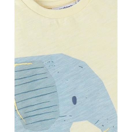 T-shirt éléphant à courtes manches pâle JAUNE 3 - vertbaudet enfant 