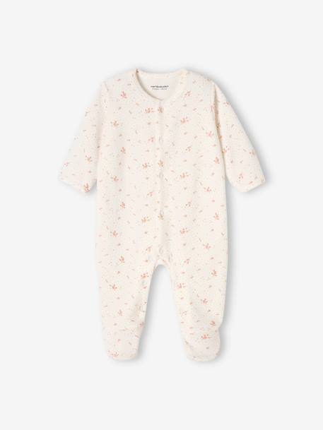 Lot de 3 pyjamas bébé mixte en velours ouverture naissance lot bois de rose+Lot jaune d'or+Lot vert d'eau 4 - vertbaudet enfant 