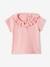 Tee-shirt en côtes bébé avec collerette rose 1 - vertbaudet enfant 