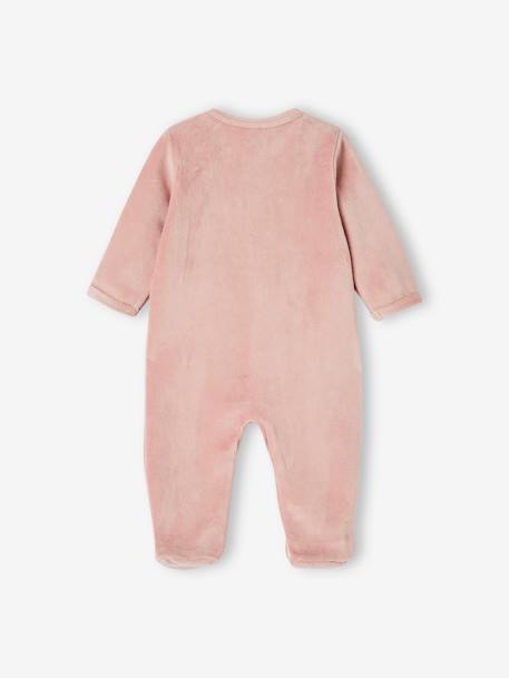 Lot de 3 pyjamas bébé mixte en velours ouverture naissance lot bois de rose+Lot jaune d'or+Lot vert d'eau 5 - vertbaudet enfant 