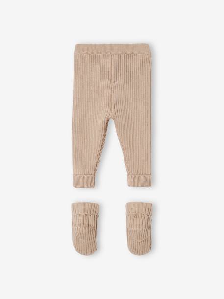 Pantalon bébé mixte et chaussons en tricot beige 4 - vertbaudet enfant 