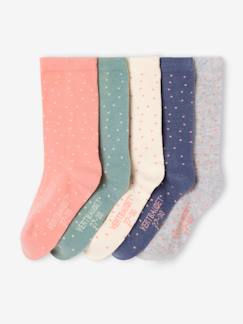 -Lot de 5 paires de chaussettes à pois fille