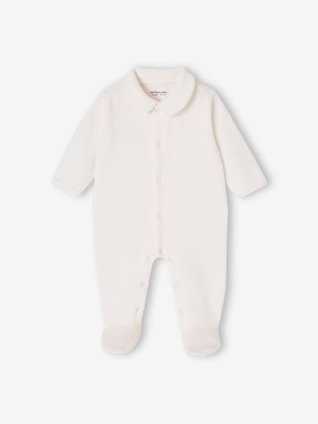 Lot de 2 pyjamas bébé en velours naissance beige+rose 5 - vertbaudet enfant 