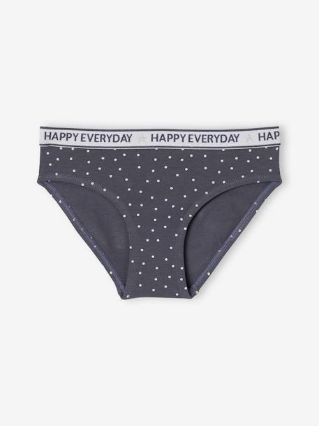 Lot de 5 culottes Happy everyday fille gris chiné 3 - vertbaudet enfant 