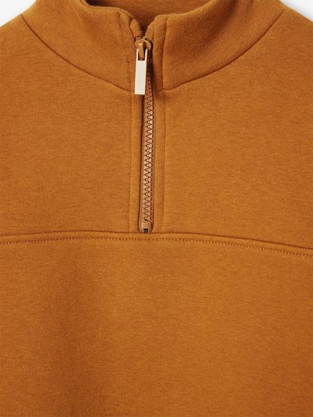 Sweat col camionneur sport garçon motif basket sur manche anthracite+noisette 10 - vertbaudet enfant 