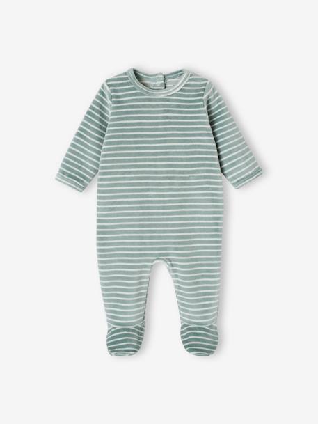 Dors-bien Manches Longues Velours Ecru Bébé | La Halle