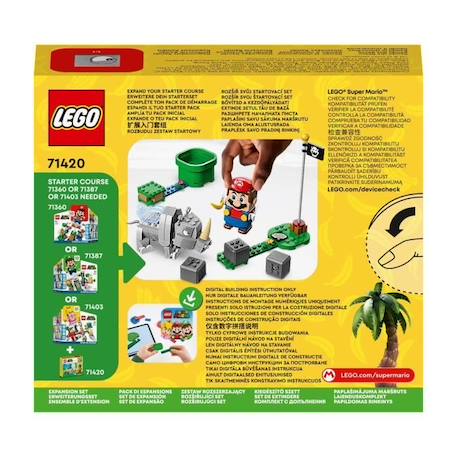 LEGO® Super Mario 71420 Ensemble d'Extension Rambi le Rhinocéros, Jouet à Combiner avec un Pack de démarrage GRIS 6 - vertbaudet enfant 