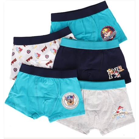 Garçon-Sous-vêtement-PAW PATROL - Lot De 5 Boxers Pat Patrouille - Garçon