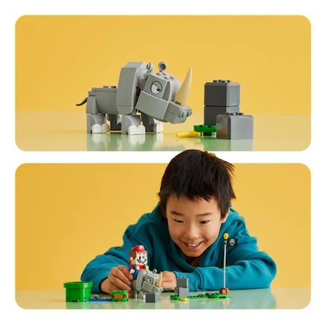 LEGO® Super Mario 71420 Ensemble d'Extension Rambi le Rhinocéros, Jouet à Combiner avec un Pack de démarrage GRIS 5 - vertbaudet enfant 