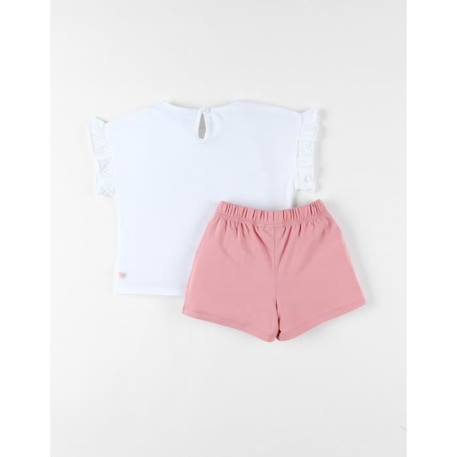 Pyjama 2 pièces girafe en jersey écru/blush ROSE 2 - vertbaudet enfant 