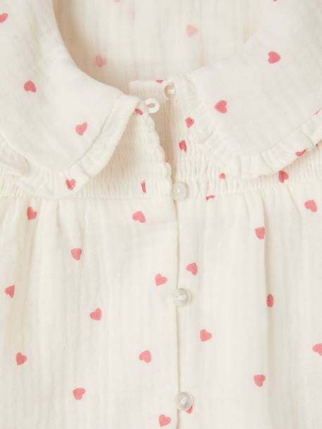 Blouse bébé fille coeurs en gaze de coton écru 4 - vertbaudet enfant 
