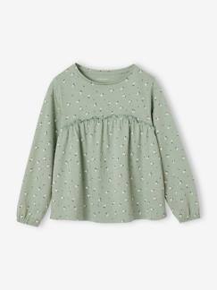 T-shirt blouse fille imprimé manches longues   - vertbaudet enfant