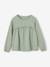T-shirt blouse fille imprimé manches longues écru+Léopard+rose poudré+vert de gris 10 - vertbaudet enfant 
