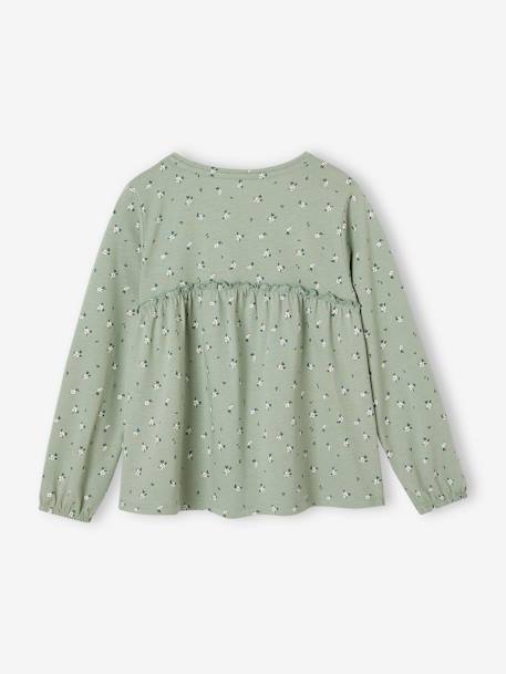 T-shirt blouse fille imprimé manches longues écru+Léopard+rose poudré+vert de gris 11 - vertbaudet enfant 