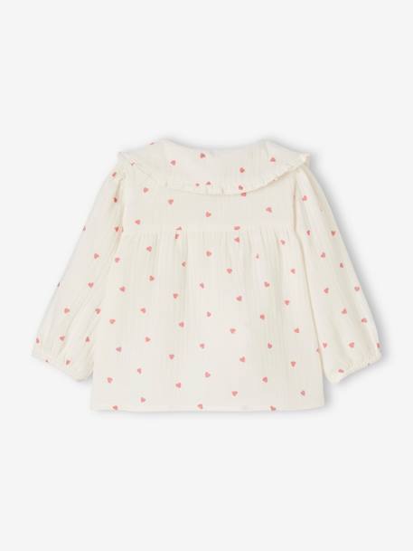 Blouse bébé fille coeurs en gaze de coton écru 3 - vertbaudet enfant 
