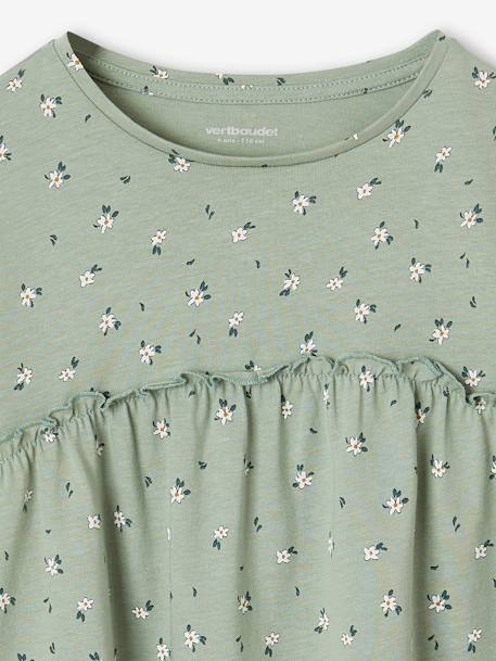 T-shirt blouse fille imprimé manches longues écru+Léopard+rose poudré+vert de gris 12 - vertbaudet enfant 