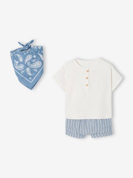 Ensemble bébé chemise + short + bandana  - vertbaudet enfant